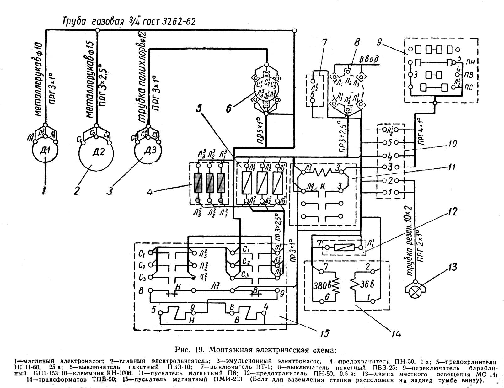 Монтажна схема токарно-гвинторізного верстата 1Е61М Монтажна схема токарно-гвинторізного верстата 1Е61М